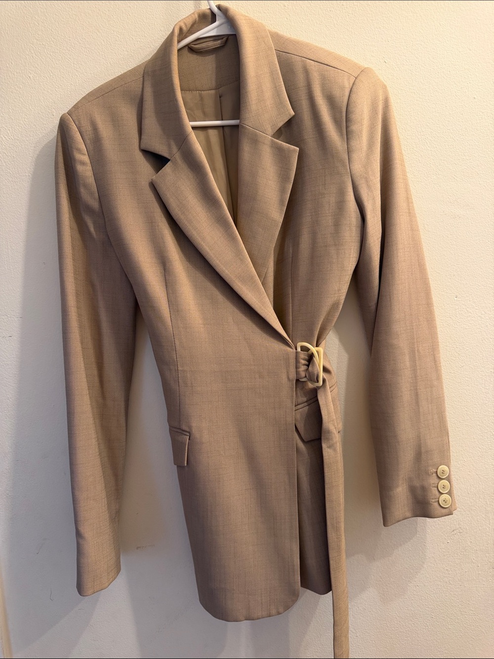 & Other Stories Beige Wrap Blazer with Belt
